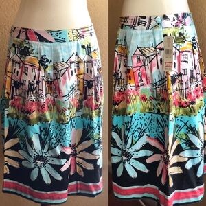 Women’s petite printed pleated skirt size 10P
